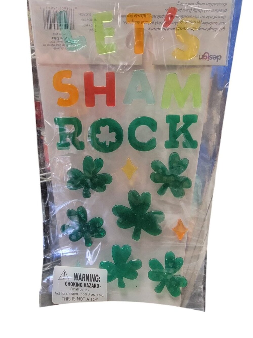 Lets Shamrock St. Patricks Day Gel Window Clings